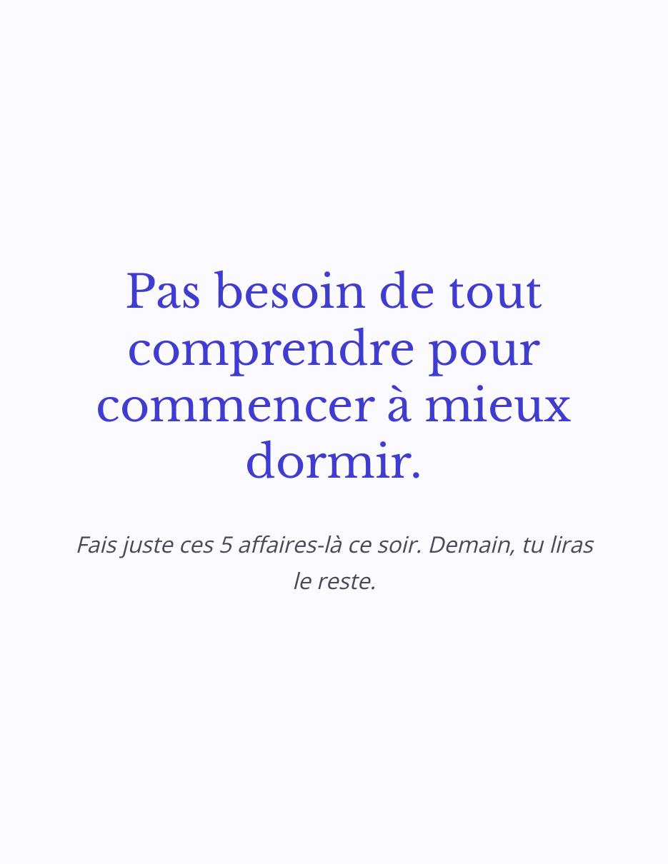 Le plan SOS première nuit : cinq affaires à faire ce soir